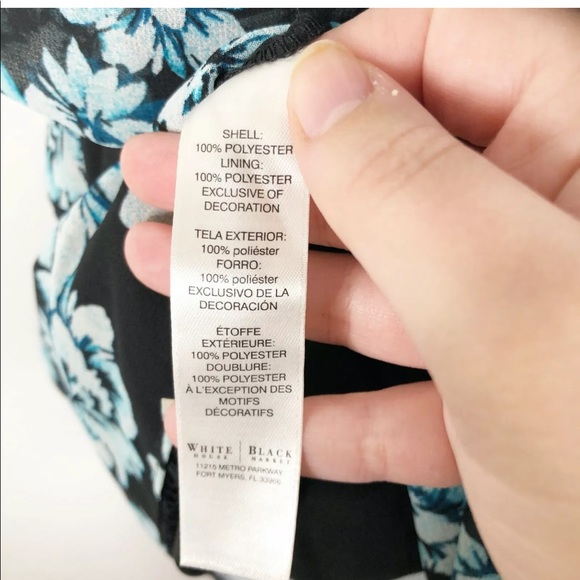 WHBM Floral Chiffon Dress Lace Hem Sz 0 Blouson Style - Picture 11 of 12